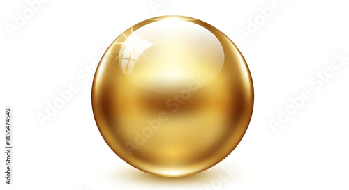 Wallpaper Mural Stunning golden liquid drop illustration representing wealth luxury serum or precious oil ingredient isolated on white Torontodigital.ca