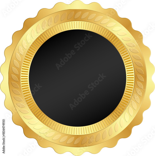 Gold and Black Certificate Seal Badge