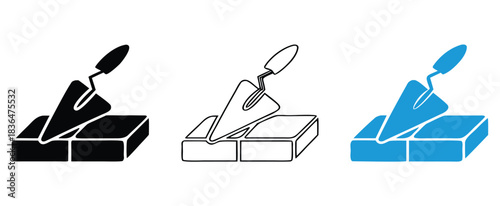 Tiler trowel icon. vector tiler trowel vector icon for web design isolated on white background.Trowel applying mortar between tiles,Tile Trowel with Square Notches, black isolated silhouette