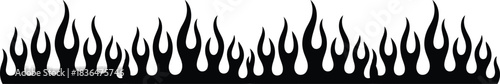 Black flame border graphic fire illustration
