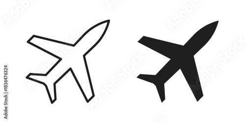 Plane icon for template. Icon vector graphic set