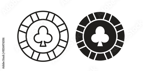 Poker chip icon for template. Icon vector graphic set