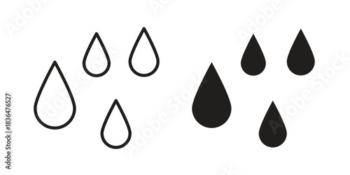 Raindrops icon for template. Icon vector graphic set