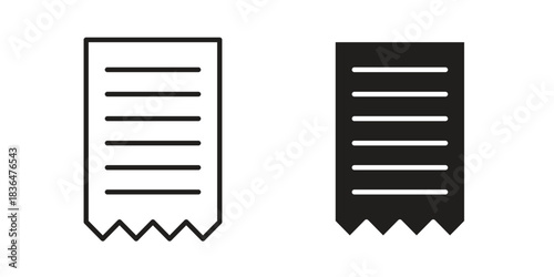 Receipt icon for template. Icon vector graphic set