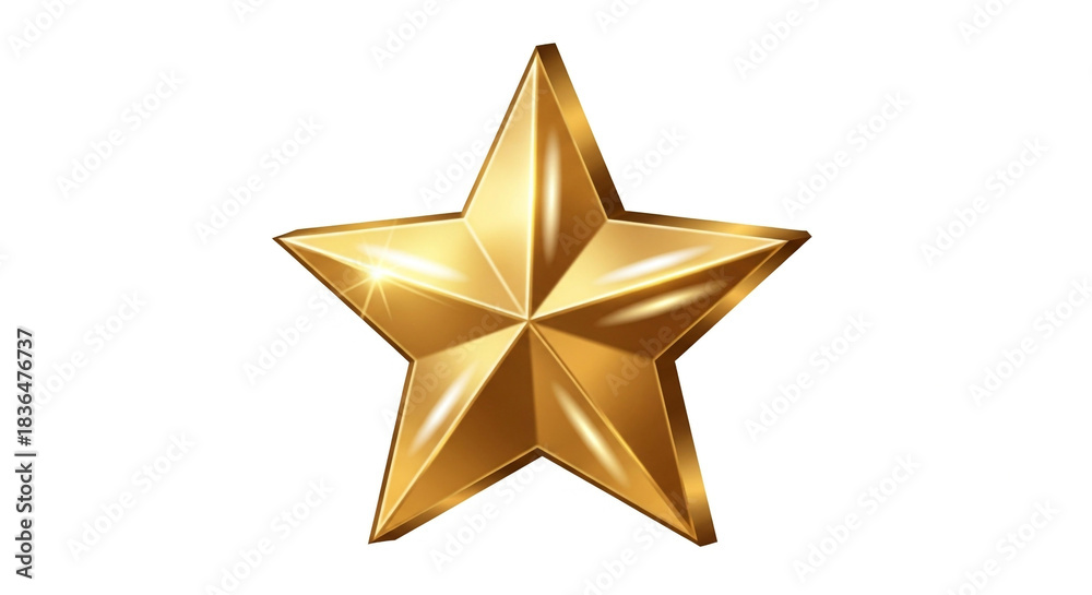 Fototapeta premium Stunning three dimensional shiny gold star award icon symbolizing achievement excellence and quality recognition