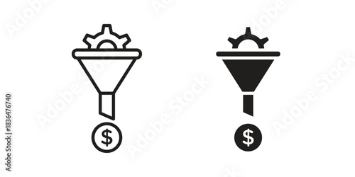Sales funnel icon for template. Icon vector graphic set