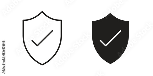 Shield check icon for template. Icon vector graphic set