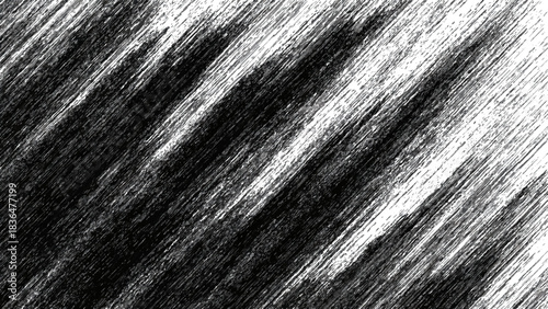 Abstract blackandwhite scratched grunge texture background for retro design concept