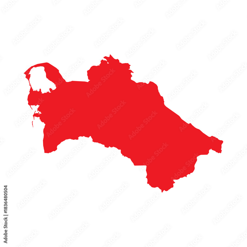 Naklejka premium Abstract Red Turkmenistan Simple Map