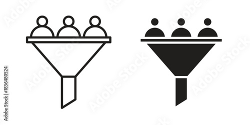 Sales funnel icon designs collection for mobile, ui, web.