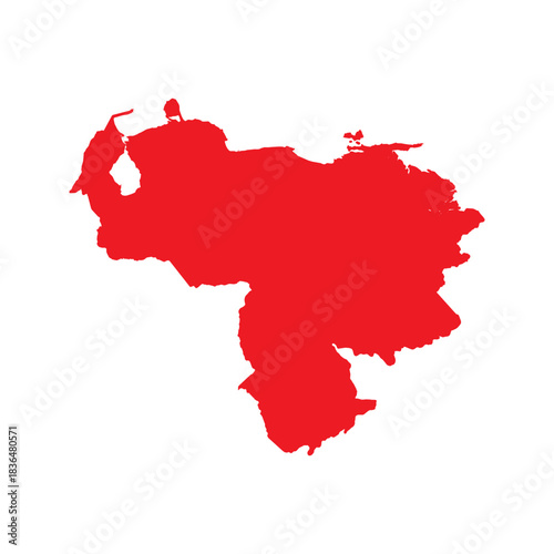 Abstract Red Venezuela Simple Map
