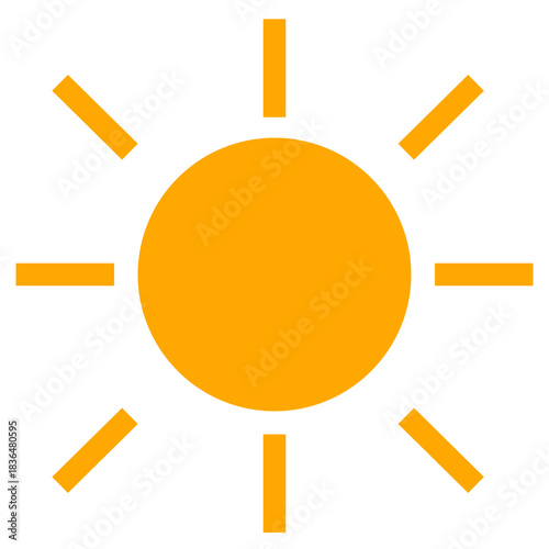 Bright Sunny Icon Vector for Weather, Summer, and Outdoor Themes