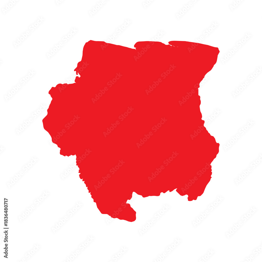 Fototapeta premium Abstract Red Suriname Simple Map