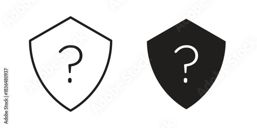 Shield interrogation icon designs collection for mobile, ui, web.