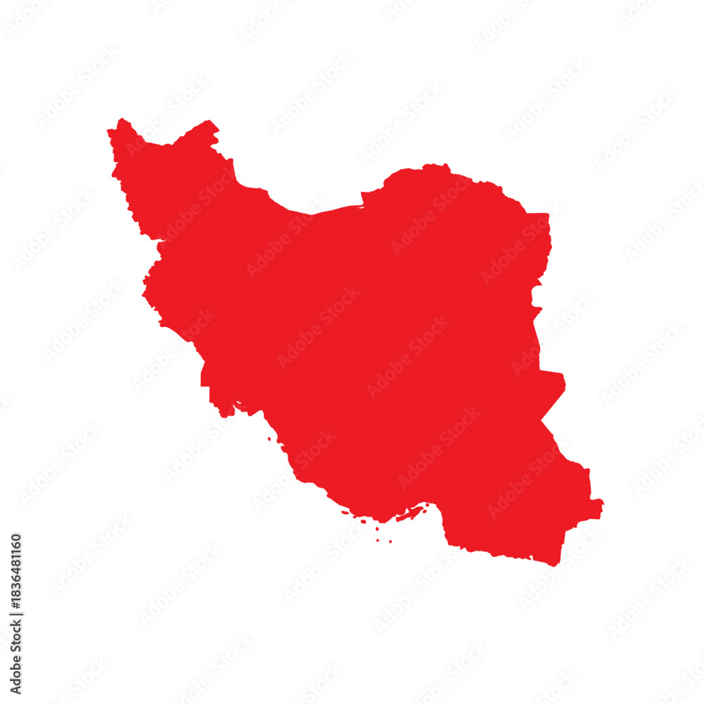 Fototapeta premium Abstract Red Iran Simple Map