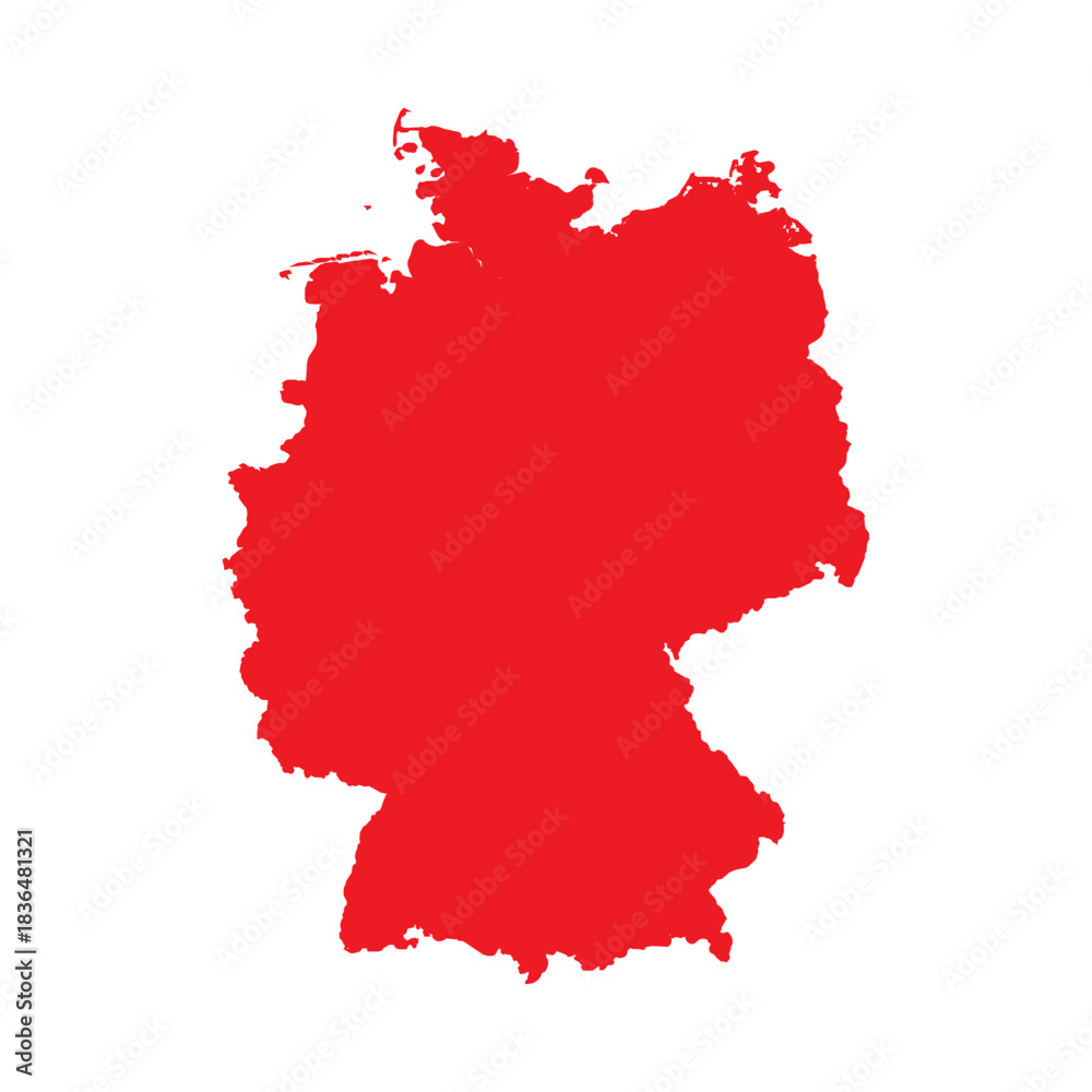 Fototapeta premium Abstract Red Germany Simple Map