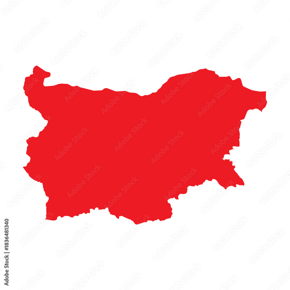 Naklejka premium Abstract Red Bulgaria Simple Map