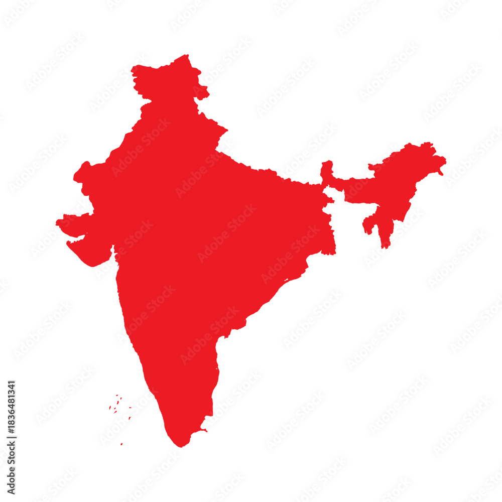 Fototapeta premium Abstract Red India Simple Map