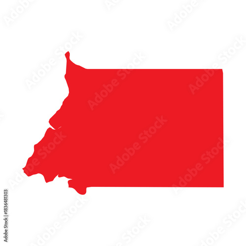 Abstract Red Equatorial Guinea Simple Map