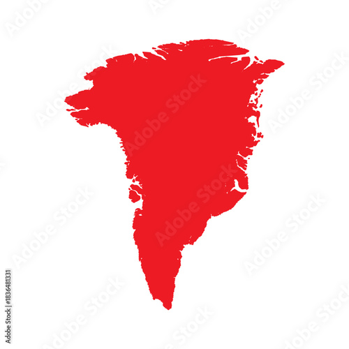 Abstract Red Greenland Simple Map