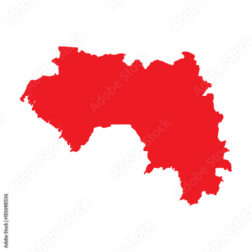 Abstract Red Guinea Simple Map