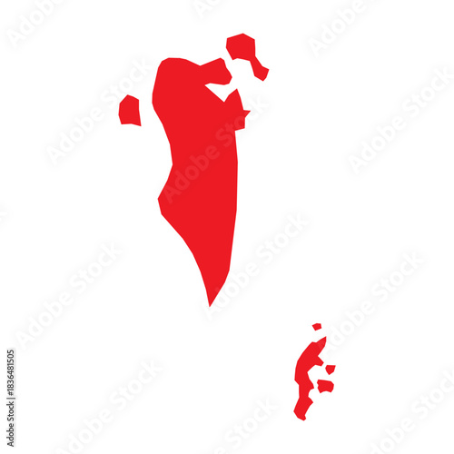 Abstract Red Bahrain Simple Map