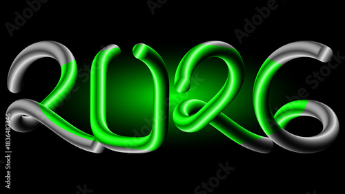 New Year 2009 golden 3D text illustration design with light celebration symbol on a black background
