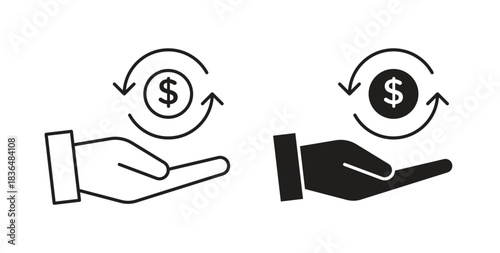 Refund icon symbol. Vector EPS 10. line and glyph icon