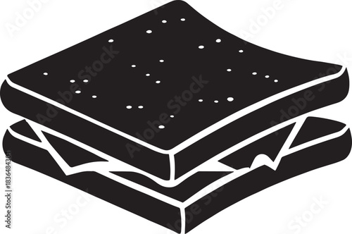 Minimalist sandwich illustration showing delicious filling ready to eat for breakfast lunch or dinner