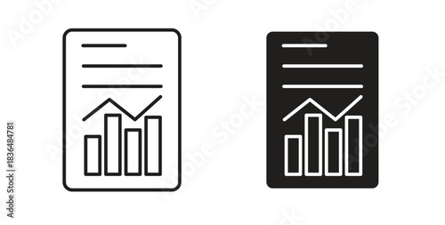 Report icon symbol. Vector EPS 10. line and glyph icon