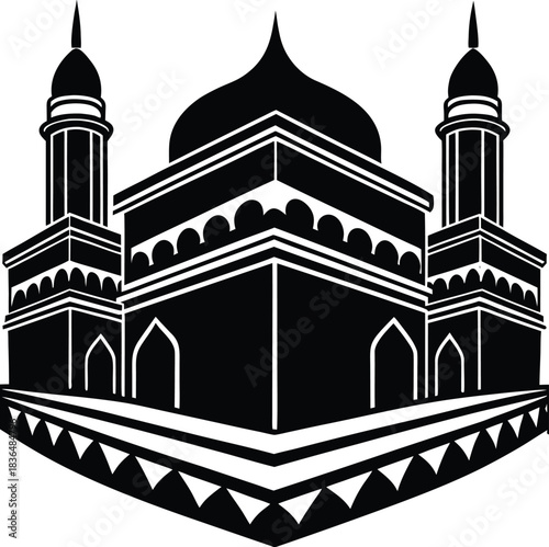 Kaaba Silhouette for Ramadan Design.