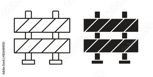 Roadblock icon symbol. Vector EPS 10. line and glyph icon