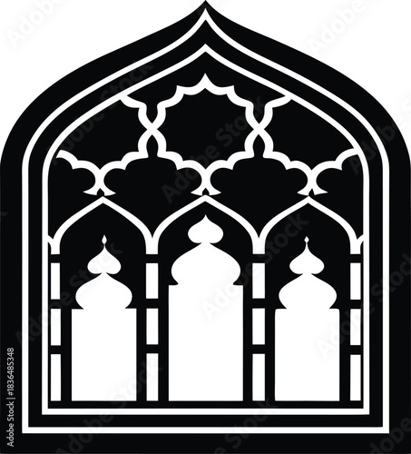 Mosque Archway Silhouette Design.