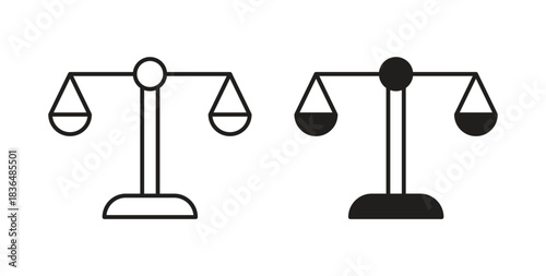Scales of justice icon symbol. Vector EPS 10. line and glyph icon