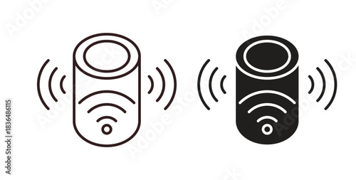 Smart speaker icon symbol. Vector EPS 10. line and glyph icon