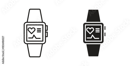 Smartwatch icon symbol. Vector EPS 10. line and glyph icon