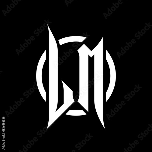 LM Monogram Logo on Black Background