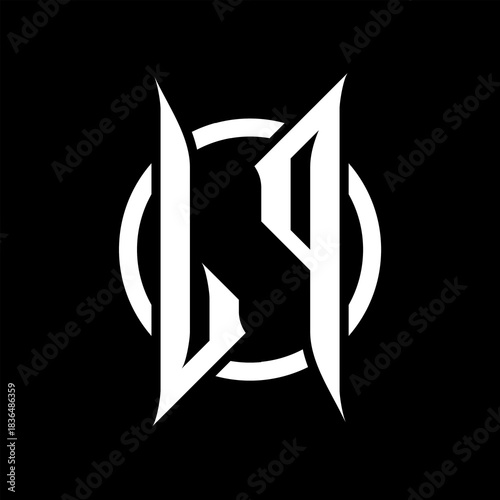 LP Monogram Logo on Black Background