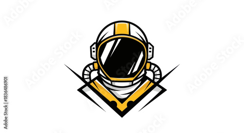 Astronaut in yellow and white vector design for science and exploration