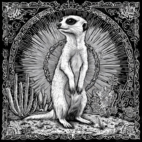 A Majestic Meerkat in a Desert Setting
