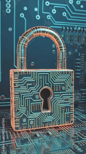 Wallpaper Mural Digital padlock illustration representing data security and protection Torontodigital.ca