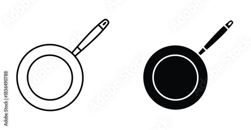 Pan Icon Set. Pan vector symbol in black filled and outlined style.