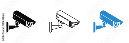 Security camera icons for protection and surveillance needs,Set of CCTV icons. Home security cameras icons,Vector illustration.CCTV vector icon set.Video surveillance CCTV camera icon. Security camera