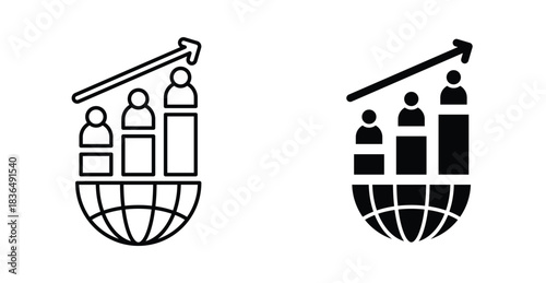 Valokuva Population growth icon set