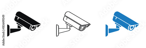Security camera icons for protection and surveillance needs,Set of CCTV icons. Home security cameras icons,Vector illustration.CCTV vector icon set.Video surveillance CCTV camera icon. Security camera