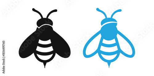 Bee icon set. flat illustration of vector icon.Bee Icon. Honey Bee Vector Icon.Vector art of a bee illustration representing nature, honey, and pollination