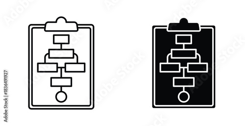 Procedure icon. Line with editable stroke and flat for Web