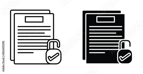 Right to access icon set. Right to access vector symbol in black filled and outlined style.