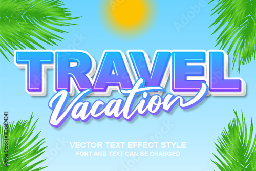 travel vacation summer paradise tropical editable text effect font style template typography lettering