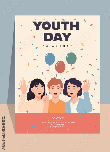Youth Day Celebration Poster Illustration